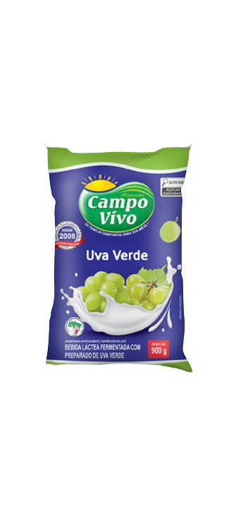 Bebida láctea Uva Verde 900g - Campo Vivo