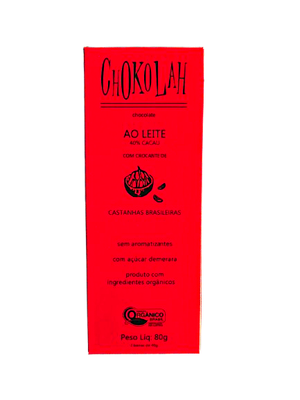 Chocolate ao Leite C/ Castanha (40% Cacau) - Chokolah