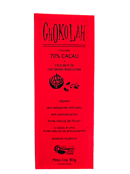 Chocolate 70% Cacau C/ Castanhas - Chokolah