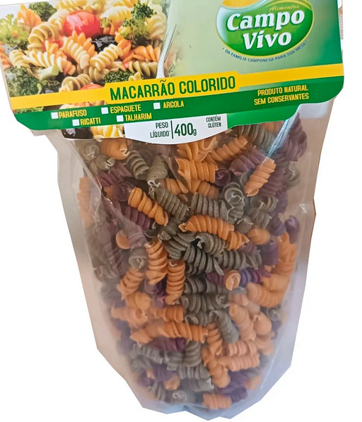 Macarrão Parafuso Colorido 400gr