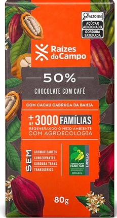 Chocolate 50% Cacau com Café - Raízes do Campo