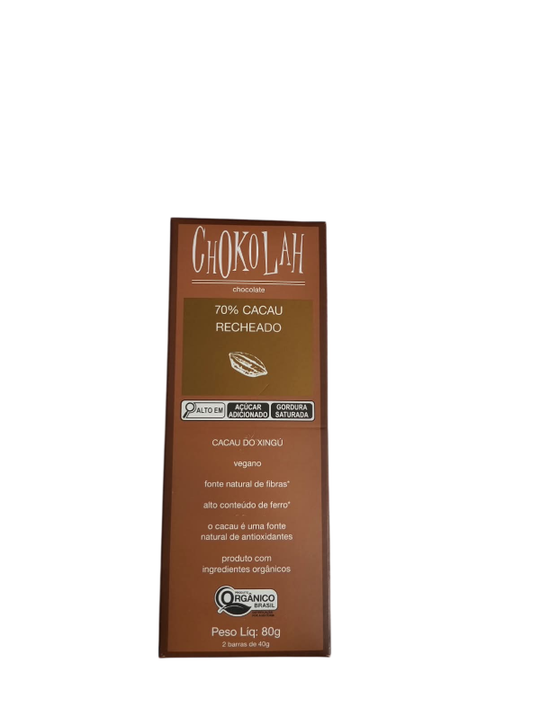 Chocolate Orgânico Recheado 70% Cacau - ChokolaH